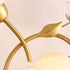 Modern Art Deco Flower Hardware Glass Crystal 2-Light Wall Sconce Lamp For Living Room