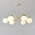 Modern Minimalist Cream Bow Round Ball Hardware Glass 4/5/6/8 Light Chandelier For Living Room