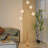 Modern Luxury Leaf Flower Globe Iron Aluminum 5-Light Standing Floor Lamp For Living Room