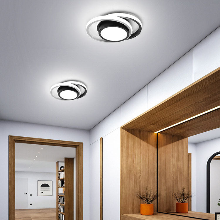 Modern Minimalist Hardware Acrylic Circle Ring LED Flush Mount Ceiling Light For Bedroom