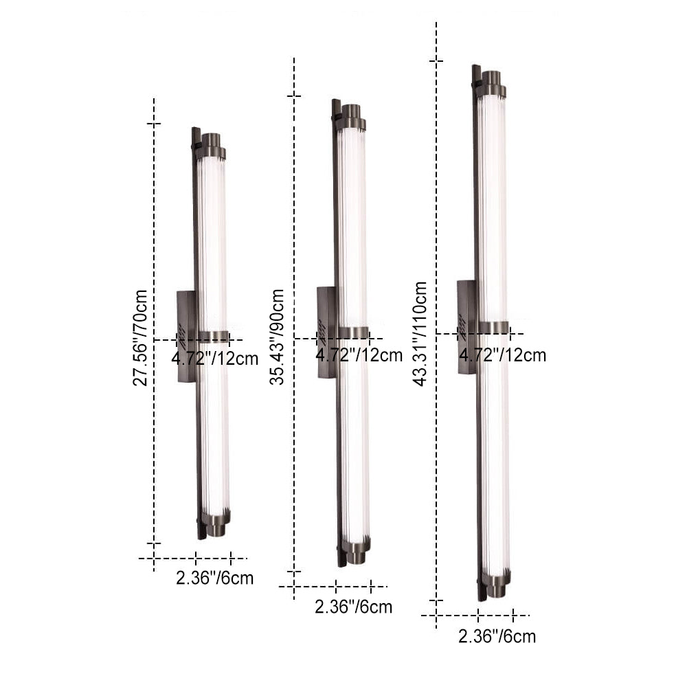 Contemporary Scandinavian Cylindrical Stainless Steel Acrylic LED Wall Sconce Lamp For Living Room