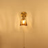 Traditional Vintage Brass Amber Square Glass Shade 1-Light Wall Sconce Lamp For Living Room