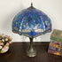 Traditional Tiffany Umbrella Flower Dragonfly Alloy Stained Glass 2-Light Table Lamp For Bedroom