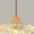 Modern Art Deco Wood Lotus Leaf Glass Shade 1/3-Light Island Light Chandelier For Bedroom