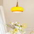 Contemporary Simplicity Persimmon Glass Shape Wood 1-Light Pendant Light For Living Room