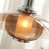 Contemporary Nordic Amber Glass Disc Iron 1-Light Pendant Light For Living Room