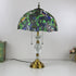 Traditional Tiffany Vintage Baroque Round Stained Glass 2-Light Table Lamp For Bedroom