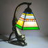 Traditional Tiffany Leopard Ladder Flower Cup Iron Glass 1-Light Table Lamp For Bedroom