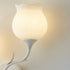 Modern Minimalist Cream Flower Iron Glass 1/2 Light Wall Sconce Lamp For Bedroom