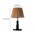 Contemporary Vintage Striped Folding Lampshade Metal Solid Wood Fabric 1-Light Table Lamp For Bedroom