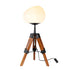 Contemporary Retro PE Round Shade Adjustable Wood Tripod Stand 1-Light Table Lamp For Bedroom