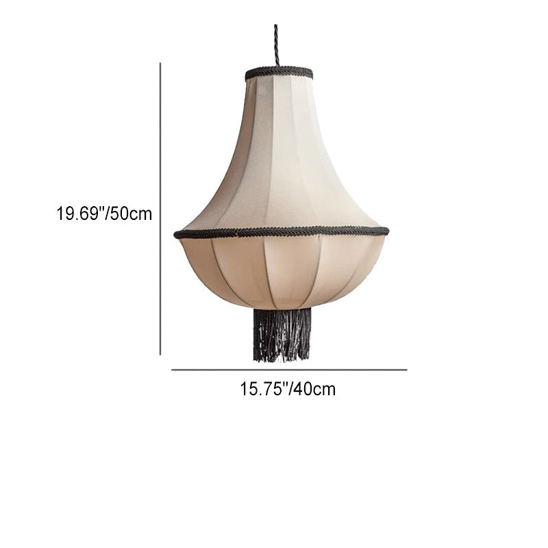 Contemporary Vintage Cone Hardware Fabric 1/3 Light Pendant Light For Living Room