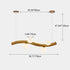 Modern Minimalist Wave Line Orb Solid Wood Glass 6/8/10 Lights Island Light Chandelier For Dining Room