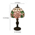 Traditional Tiffany Dome Rose Zinc Alloy Stained Glass 1-Light Table Lamp For Bedroom