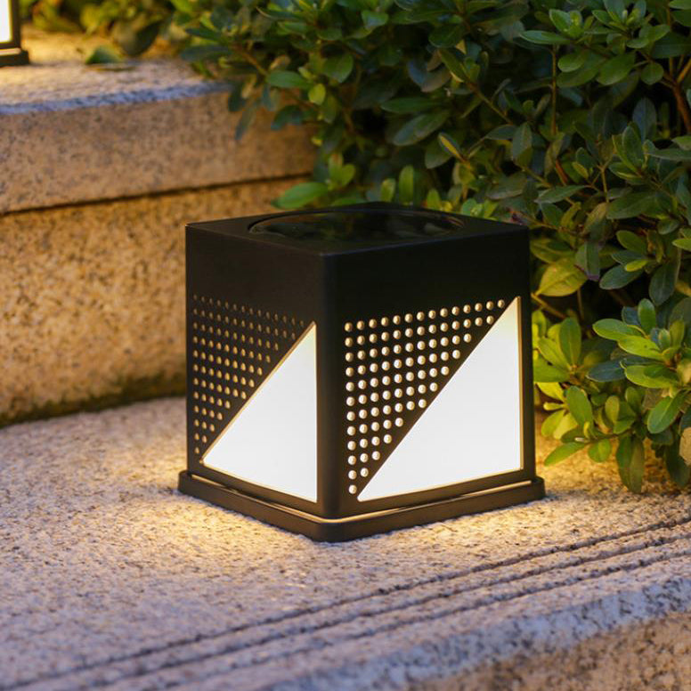 Modern Minimalist Solar Waterproof Square ABS PC LED Ground Plug Outdoor Light For Garden