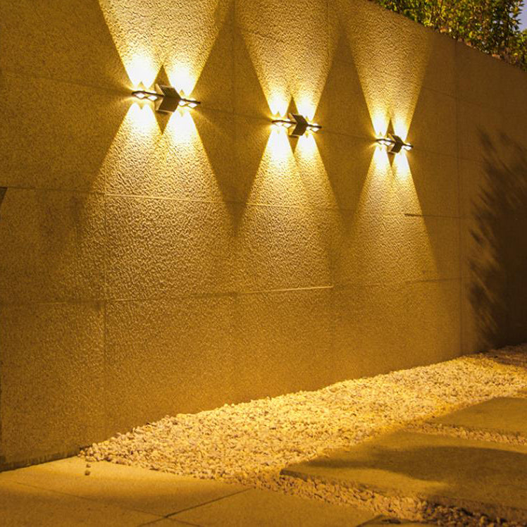 Modern Minimalist Solar Long Triangle ABS PC LED Outdoor Wall Sconce Lamp For Garden