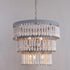 Modern Transitional Round Wood Bead Hardware 6-Light Chandelier For Living Room