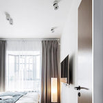 Modern Minimalist Cylinder Adjustable Angle Aluminum LED Flush Mount Ceiling Light For Living Room