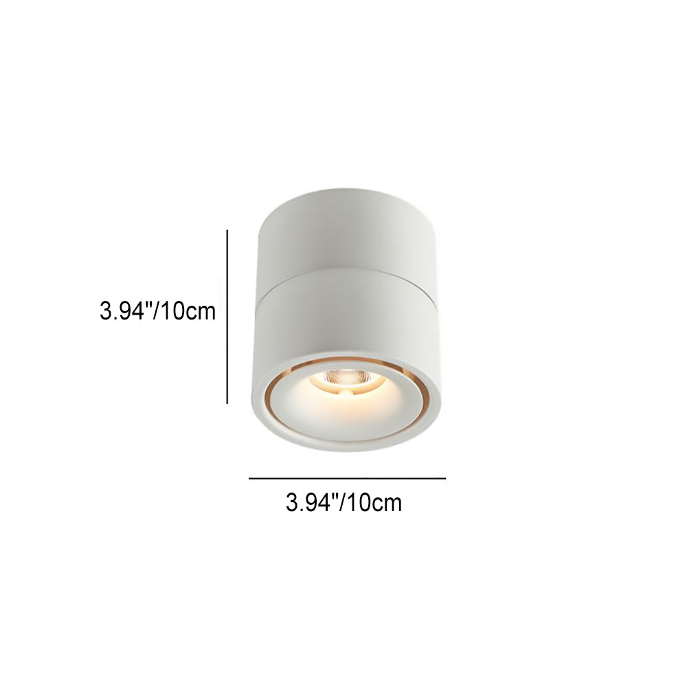 Modern Minimalist Cylinder Adjustable Angle Aluminum LED Flush Mount Ceiling Light For Living Room