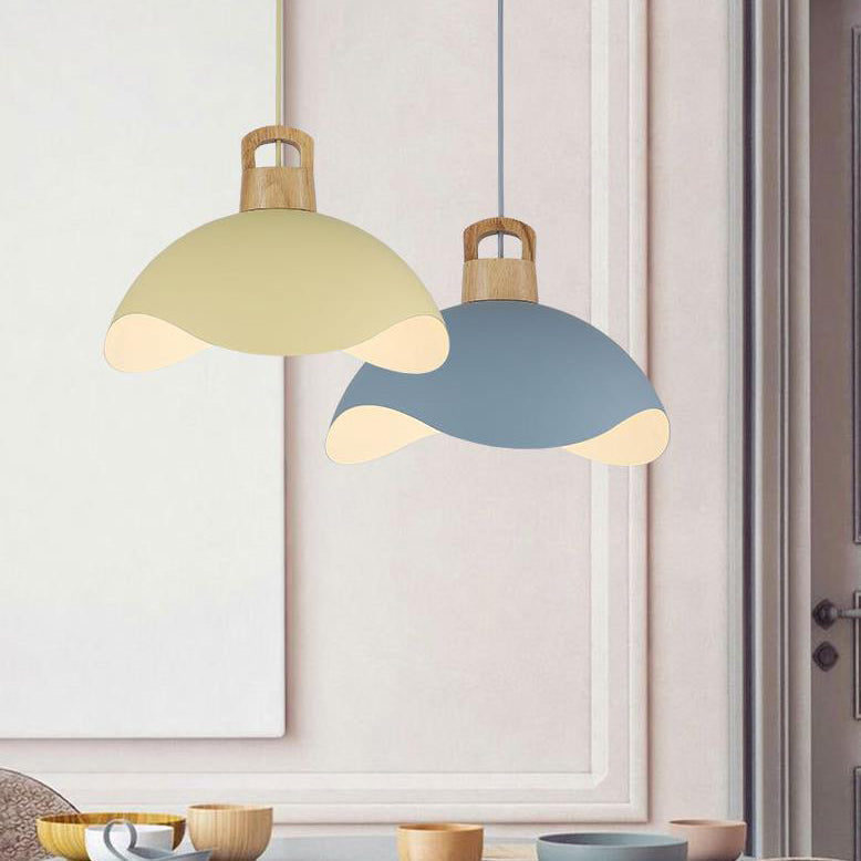 Contemporary Scandinavian Macaron Lotus Flower Petal Shape 1-Light Pendant For Living Room