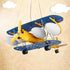 Contemporary Creative Cartoon Metal Aircraft Glass Shade 5-Light Kids Chandelier For Bedroom