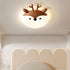 Contemporary Creative Cartoon Animal PE Shade Iron LED Kids Flush Mount Ceiling Light For Bedroom