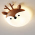 Contemporary Creative Cartoon Animal PE Shade Iron LED Kids Flush Mount Ceiling Light For Bedroom