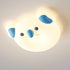 Contemporary Creative Cartoon Animal PE Shade Iron LED Kids Flush Mount Ceiling Light For Bedroom