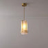 Traditional Chinese Copper Framed Glass Shade 1-Light Pendant Light For Living Room