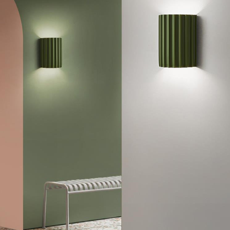 Contemporary Scandinavian Resin Half Column 2-Light Wall Sconce Lamp For Hallway