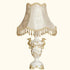 Traditional European Vintage Pleated Cone Fabric Tassel 1-Light Table Lamp For Living Room