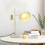 Modern Minimalist Cream Round Iron 1-Ligh Table Lamp For Bedroom