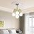 Modern Minimalist Cream Orb Heart Hardware Resin PE 4/6 Light Chandelier For Living Room