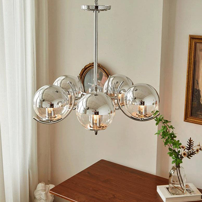 Modern Minimalist Multi Orb Iron Glass 3/4/5 Light Chandelier For Living Room