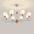 Contemporary Nordic Honeycomb Ball Magic Bean Glass Shade Iron Frame 5/8-Light Chandelier For Living Room