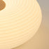 Contemporary Creative Cream PE Horizontal Stripes Round Shade LED Flush Mount Ceiling Light For Bedroom