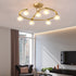 Contemporary Luxury Hardware Frame Glass Ball Shade 7-Light Chandelier For Bedroom