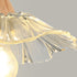 Modern Art Deco Wood Lotus Leaf Glass Shade 1/3-Light Island Light Chandelier For Bedroom