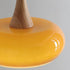 Contemporary Simplicity Persimmon Glass Shape Wood 1-Light Pendant Light For Living Room