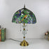 Traditional Tiffany Vintage Baroque Round Stained Glass 2-Light Table Lamp For Bedroom