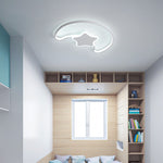 Contemporary Creative Star Moon Acrylic Shade Iron LED Flush Mount Ceiling Light For Living Room