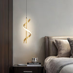 Modern Minimalist Cylinder Spiral Iron Silicone LED Pendant Light For Bedroom