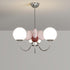 Modern Minimalist Dome Orb Love Iron Resin Glass LED Chandelier For Bedroom