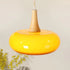 Contemporary Simplicity Persimmon Glass Shape Wood 1-Light Pendant Light For Living Room