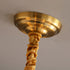 Traditional Vintage Gold Finish Frame Flower Glass Shade 6-Light Chandelier For Bedroom