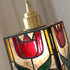Traditional Vintage Square Rubik's Cube Tulip Brass Glass 1-Light Wall Sconce Lamp For Living Room