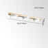 Contemporary Scandinavian Long Round Rubberwood Acrylic LED Island Light Chandelier For Dining Room