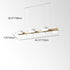 Contemporary Scandinavian Long Round Rubberwood Acrylic LED Island Light Chandelier For Dining Room