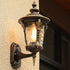 Traditional European Cylinder Quadrilateral Aluminum Glass 1-Light Wall Sconce Lamp For Outdoor Patio