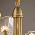 Traditional Vintage Gold Finish Frame Flower Glass Shade 6-Light Chandelier For Bedroom
